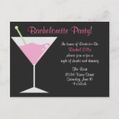 Cocktail Bachelorette Party Uitnodiging Briefkaart (Voorkant)