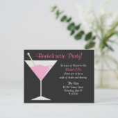 Cocktail Bachelorette Party Uitnodiging Briefkaart (Staand voorkant)