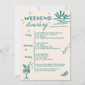 Cocktail Bachelorette Weekend Reisschema Party Kaart (Achterkant)