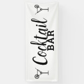 Cocktail Bar DIY Trouwlocatie Zwart-wit Spandoek (Verticaal)
