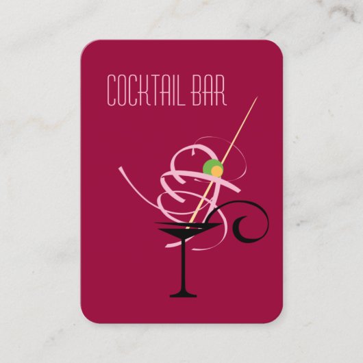 Cocktail Bar Nightclub Bartender Visitekaartje (Voorkant)