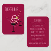 Cocktail Bar Nightclub Bartender Visitekaartje (Voorkant / Achterkant)