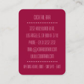 Cocktail Bar Nightclub Bartender Visitekaartje (Achterkant)