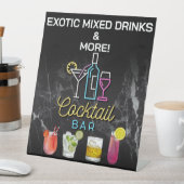 Cocktail Bar Teken Reclamebord Met Voetstuk (Insitu)