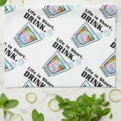 COCKTAIL BAR TOWELS, het leven is kort. DRINK. Theedoek (Gevouwen)
