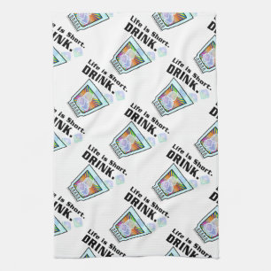 COCKTAIL BAR TOWELS, het leven is kort. DRINK. Theedoek