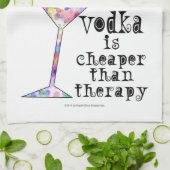 COCKTAIL BAR TOWELS, VODKA IS CHEAPER DAN THERAPIE THEEDOEK (Gevouwen)