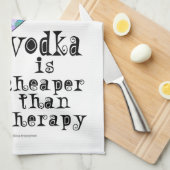 COCKTAIL BAR TOWELS, VODKA IS CHEAPER DAN THERAPIE THEEDOEK (Quarter Fold)