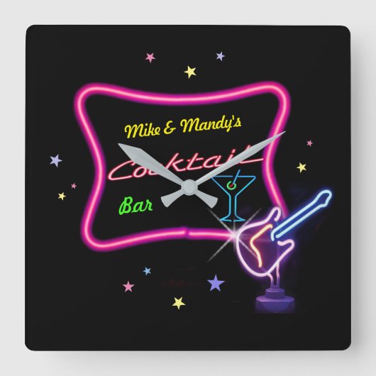 Cocktail-Bar wandklok (Voorkant)