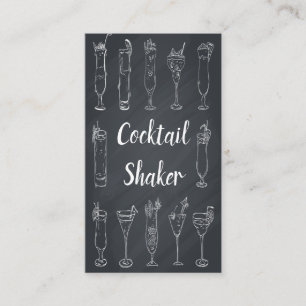 Cocktail Bartender Chalkboard Visitekaartje