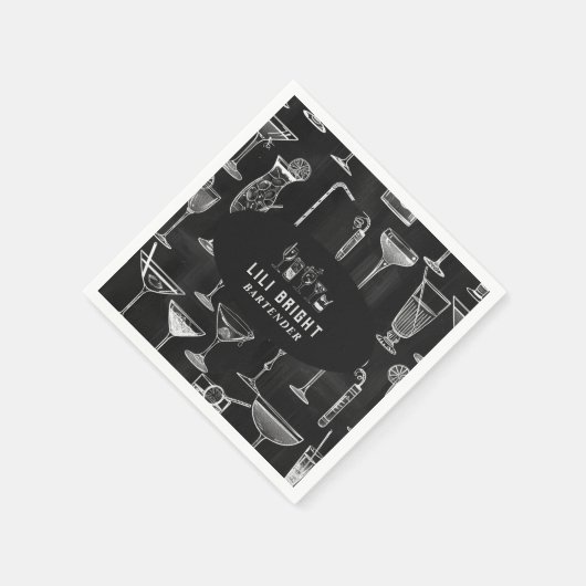 Cocktail bartender Professional | Classy Black Servet (Hoek)