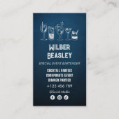 Cocktail bartender Professional | Donkerblauw Visitekaartje (Voorkant)