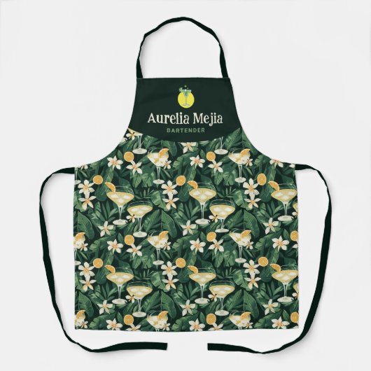Cocktail bartender Professional | Groene bossen Schort (Voorkant)