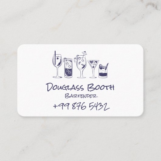 Cocktail bartender Professional | Moderne zwarte b Visitekaartje (Voorkant)