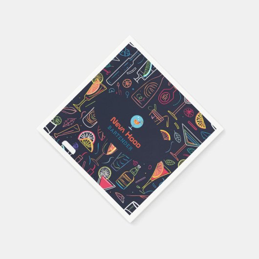 Cocktail bartender Professional | Neonlicht Servet (Hoek)