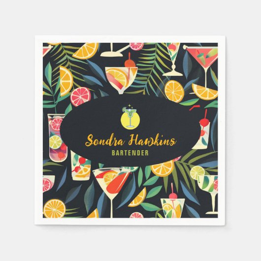 Cocktail bartender Professional | vers Sinaasappel Servet (Voorkant)