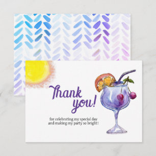 Cocktail Beach feest Bedankkaart