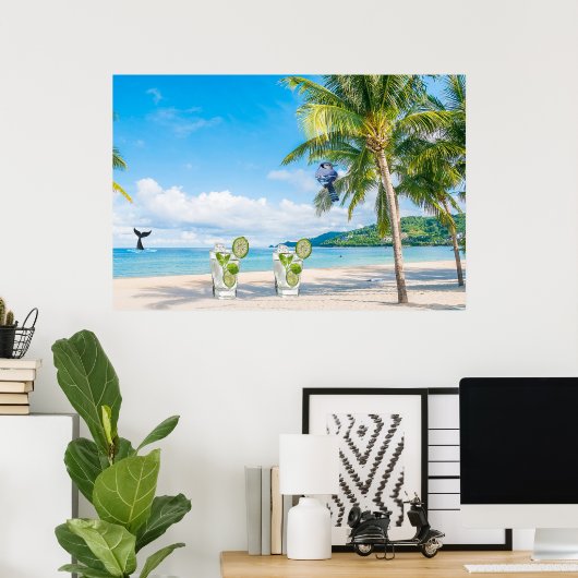 Cocktail Beach Poster (Thuiskantoor)