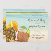 Cocktail Beach Seashells Retirement Party   Kaart (Voorkant / Achterkant)
