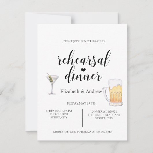 Cocktail,Beer-repetitie Kaart (Voorkant)