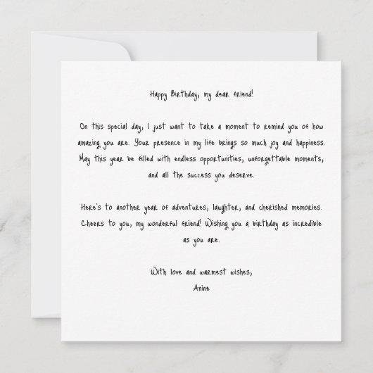 Cocktail Bestie Verjaardag Kaart (Achterkant)