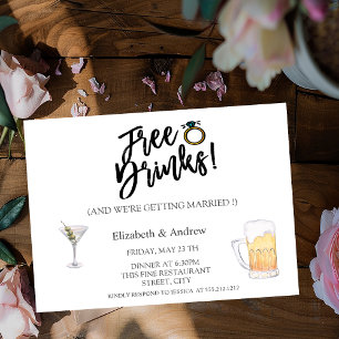 Cocktail,Bier,Gratis drankjes bruiloft Kaart