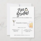 Cocktail, bier, gratis Drink repetitie Kaart (Voorkant)