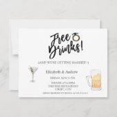 Cocktail, bier, gratis Drinken bruiloft Kaart (Voorkant)