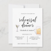 Cocktail, Bier Proefhuwelijksdiner Kaart (Voorkant)
