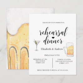 Cocktail, Bier Proefhuwelijksdiner Kaart