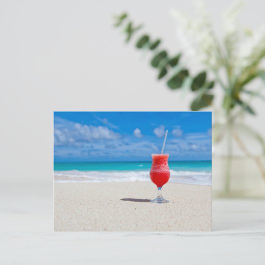 Cocktail bij het zee briefkaart (Staand voorkant)