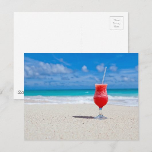 Cocktail bij het zee briefkaart (Voorkant / Achterkant)