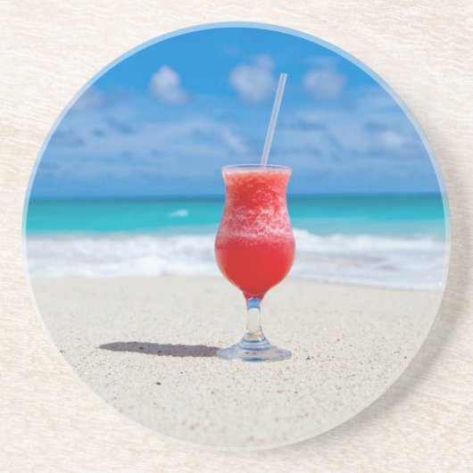 Cocktail bij het Zee Zandsteen Onderzetter (Voorkant)