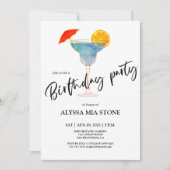 Cocktail Birthday Party Kaart (Voorkant)