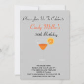 Cocktail Birthday-uitnodigingen Kaart (Voorkant)