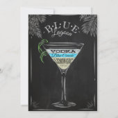 Cocktail Blue Lagoon Birthday Bash Kaart (Achterkant)