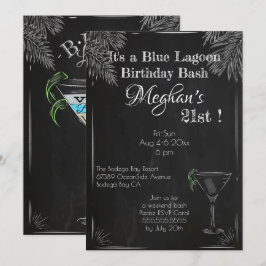  Cocktail Blue Lagoon Birthday Bash Kaart