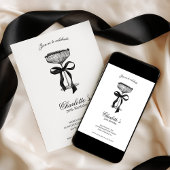 Cocktail & Bow 30th Birthday Invitation Kaart