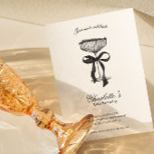 Cocktail & Bow 30th Birthday Invitation Kaart