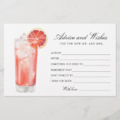 Cocktail - Bridal Shower Advice and Wishes Briefpapier (Voorkant)