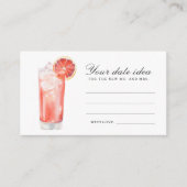 Cocktail Bridal Shower - Date night ideas Informatiekaartje (Voorkant)