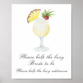 Cocktail bridal shower  - help the busy bride poster (Voorkant)