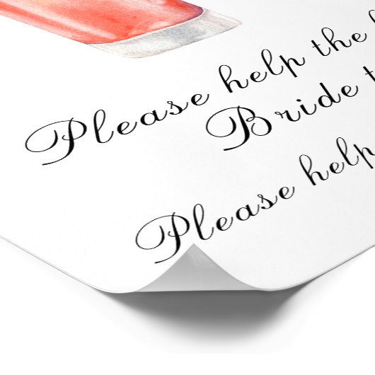 Cocktail bridal shower - help the busy bride poster (Hoek)