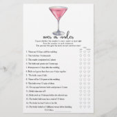 Cocktail Bridal shower Over or under game (Voorkant)