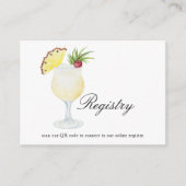 Cocktail Bridal shower QR code for registry  Informatiekaartje (Voorkant)