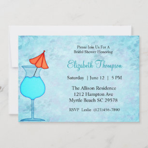 Cocktail Bridal Shower-uitnodiging Kaart