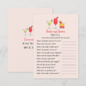 Cocktail Bride en Groom douche Trivia games Kaart (Voorkant / Achterkant)