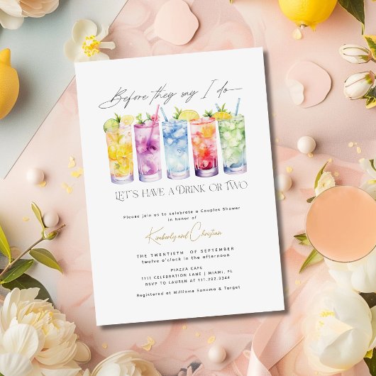 Cocktail Bruiloft Feest Elegante Koppels Bruilofts Kaart
