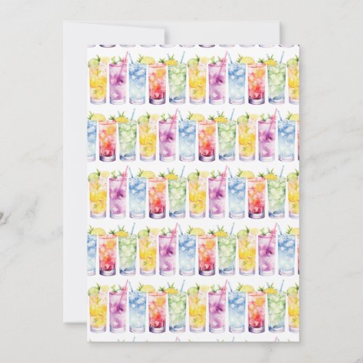 Cocktail Bruiloft Feestje Elegant Koppel Feestje Kaart (Achterkant)