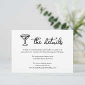 Cocktail Bruiloft Informatie Detail Behuizing Kaar Informatiekaartje (Staand voorkant)